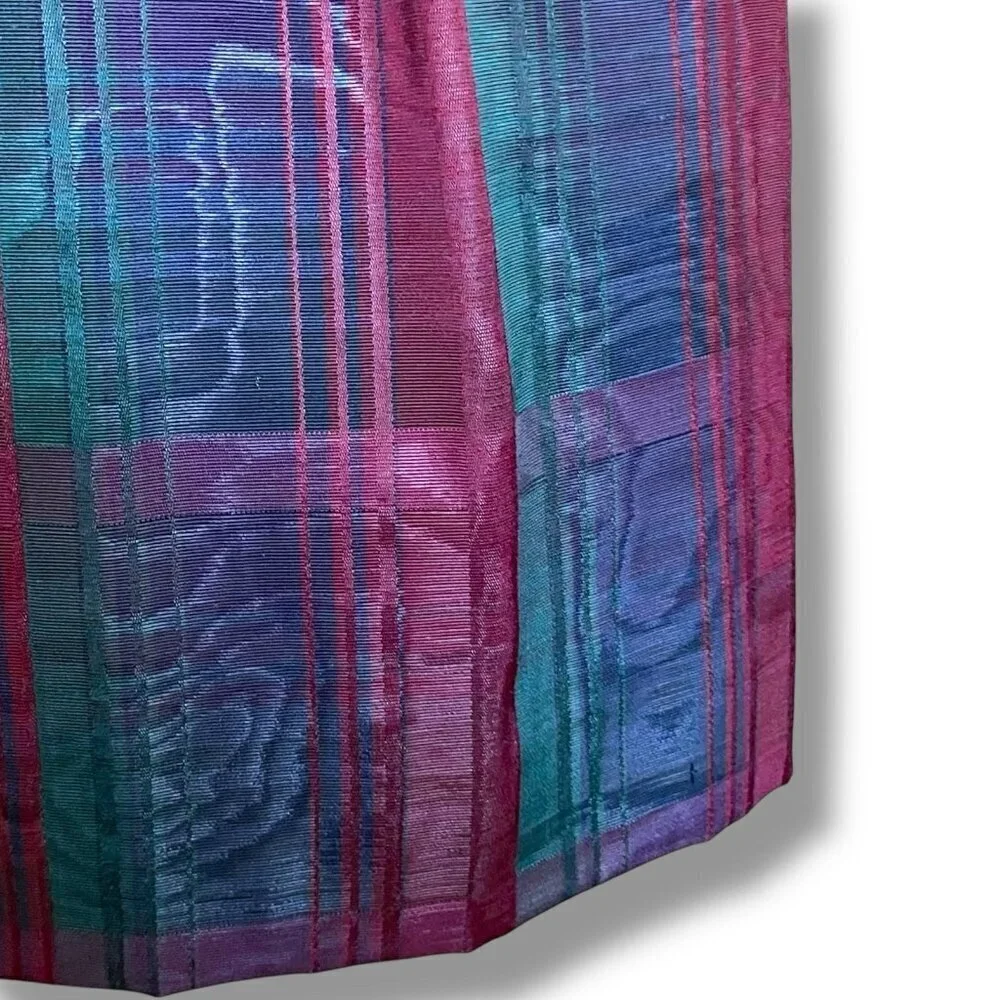 Vintage 1980s Nuit Womens Dress Sz 2 Petite Burgundy Velvet Puff Sleeve Midi - Picture 12 of 13